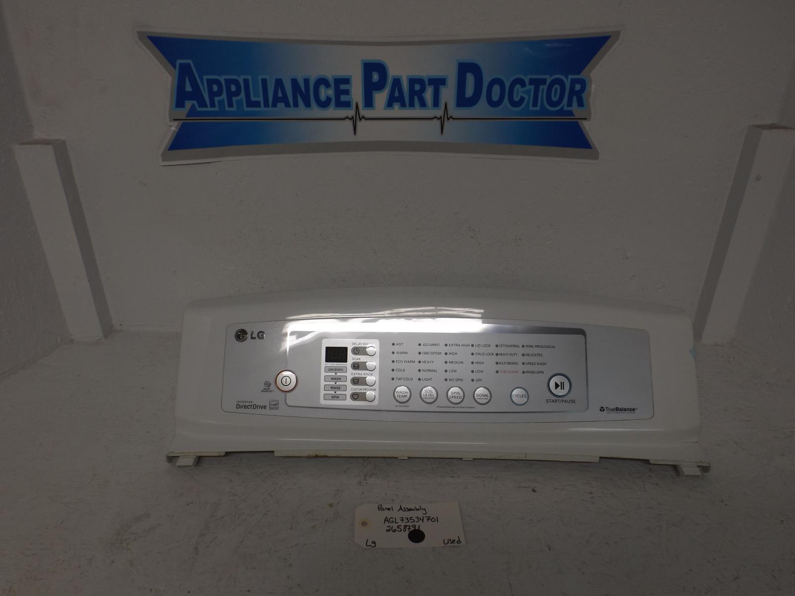 LG Washer AGL73534701 2658791 Panel Assembly Used LG Washer AGL73534701 2658791 Panel Assembly Used